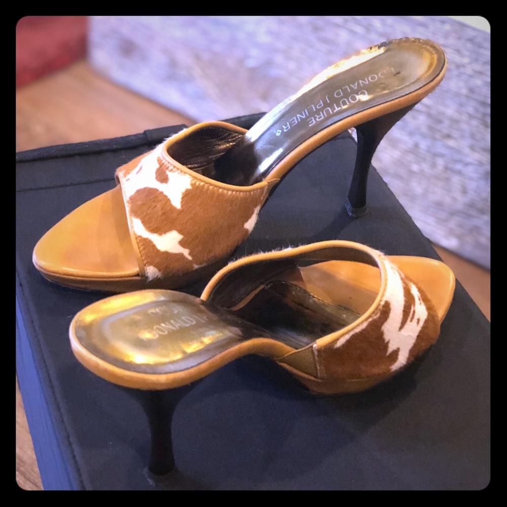 Couture Donald J Pliner Pony Hair Kitten Heels